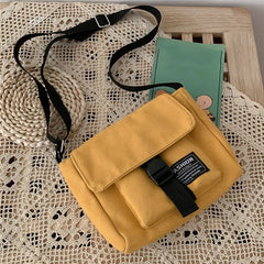 Women Canvas Messenger Bag Solid High Capacity Shoulder Bag