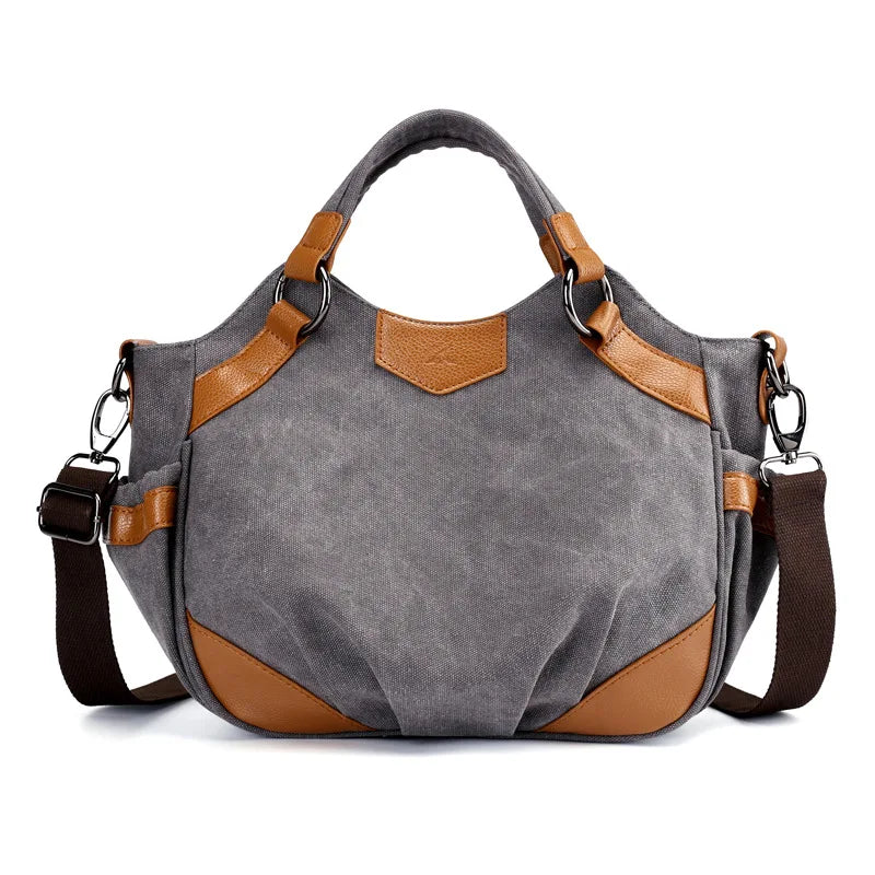 Women Canvas Bag Crossbody Shoulder Totes Panelled Hobos Sac