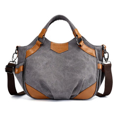 Women Canvas Bag Crossbody Shoulder Totes Panelled Hobos Sac