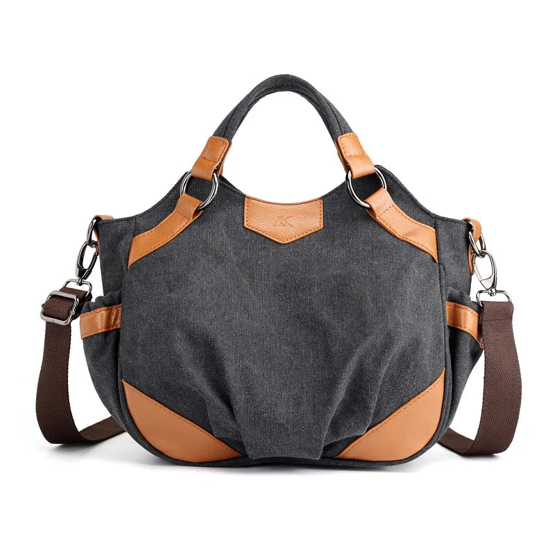 Women Canvas Bag Crossbody Shoulder Totes Panelled Hobos Sac