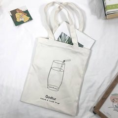 Women Canvas Bag Ladies Shoulder Casual Handbag Print Tote Bag