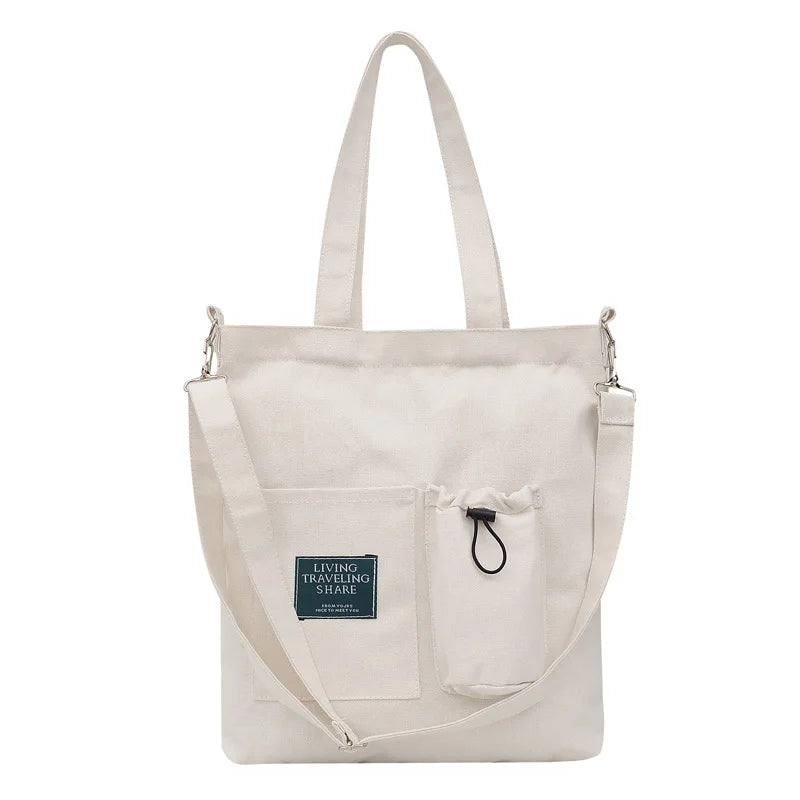 Eco-Friendly Canvas Shoulder Bag Large Reusable Shopper Tote