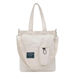 Women Canvas Bag Zipper Shoulder Bag Large Capacity Tote Eco Shopping Bags