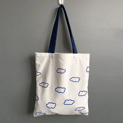 Clouds Printing Tote Shopping Bag for Girls Ladies