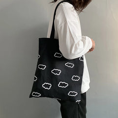 Clouds Printing Tote Shopping Bag for Girls Ladies