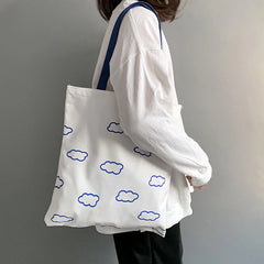 Clouds Printing Tote Shopping Bag for Girls Ladies