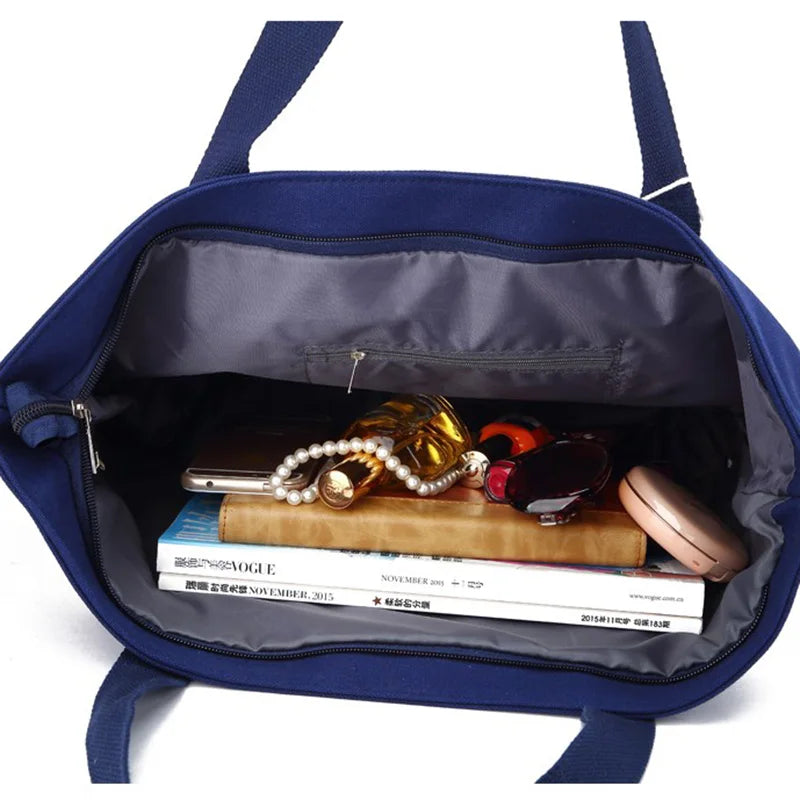 Women Canvas Beach Bags Large Handbags Female Shoulder Bag