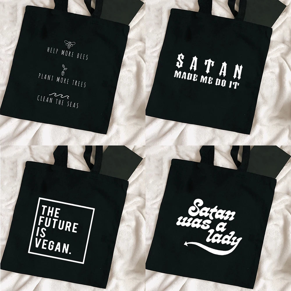 Women Canvas Shopping Tote Bags Matching Cloth Reusable Shoulder HandBags