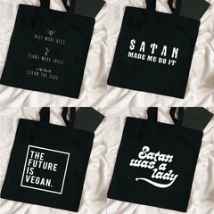 Women Canvas Shopping Tote Bags Matching Cloth Reusable Shoulder HandBags