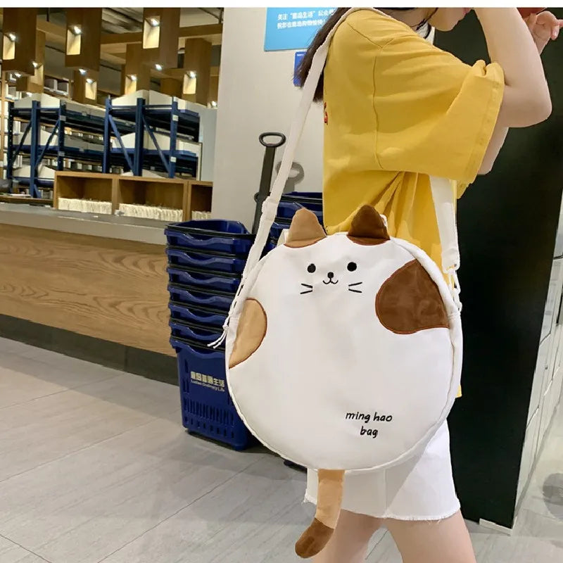 Funny Cat Handbag Women Canvas Shoulder Bag
