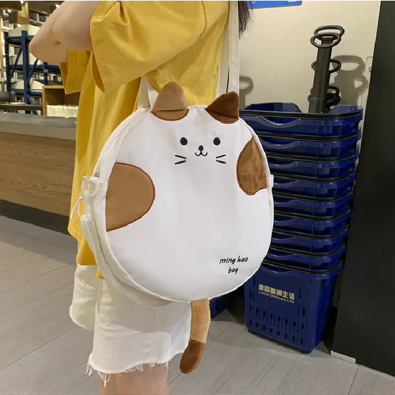 Funny Cat Handbag Women Canvas Shoulder Bag