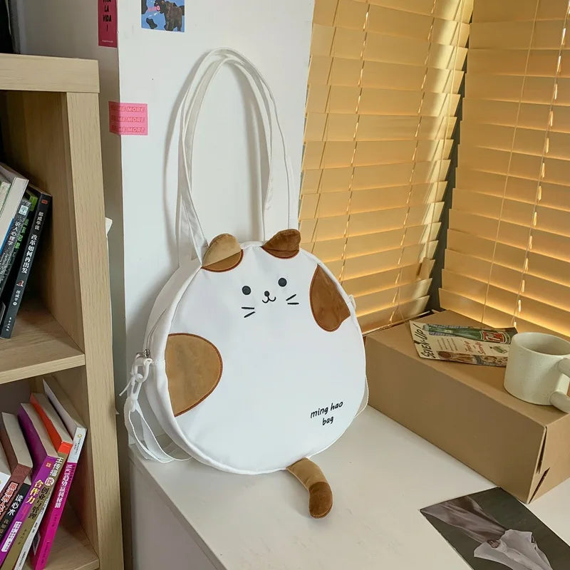 Funny Cat Handbag Women Canvas Shoulder Bag