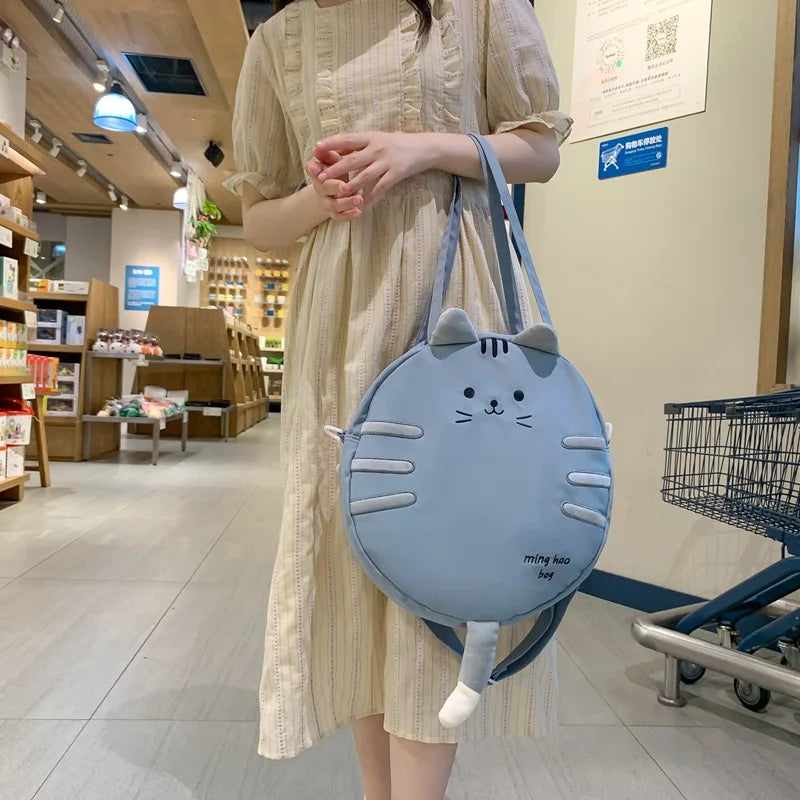 Funny Cat Handbag Women Canvas Shoulder Bag