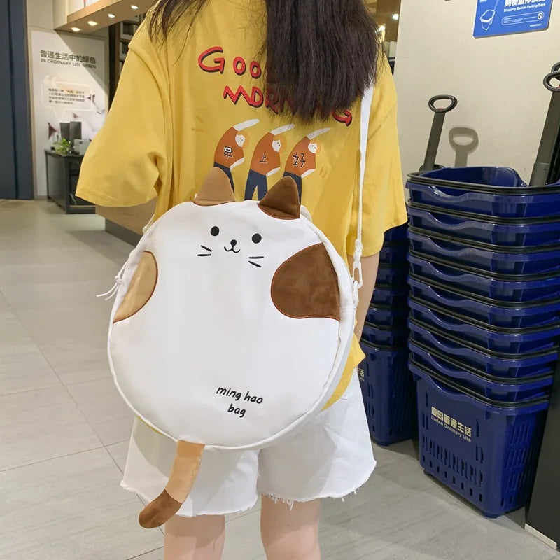 Funny Cat Handbag Women Canvas Shoulder Bag