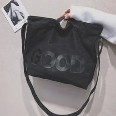 Women Canvas Shoulder Bag Large Capacity Shopping Handbag Soft Casual School