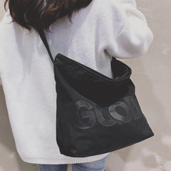 Women Canvas Shoulder Bag Large Capacity Shopping Handbag Soft Casual School