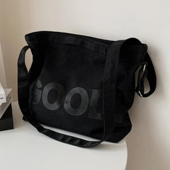 Women Canvas Shoulder Bag Large Capacity Shopping Handbag Soft Casual School