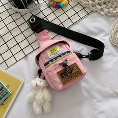 Canvas Crossbody Bag For Women MINI Small Square Messenger Envelope Phone Wallet
