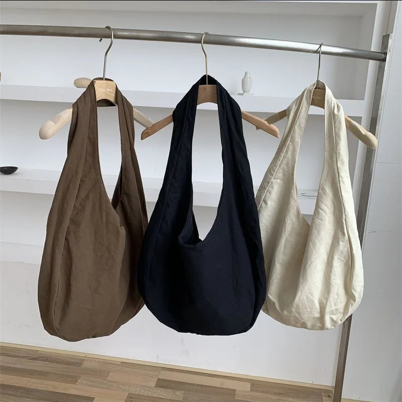 Women Canvas Crossbody Bag Large Capacity Shoulder Bag Retro Dumpling Hobos Bag