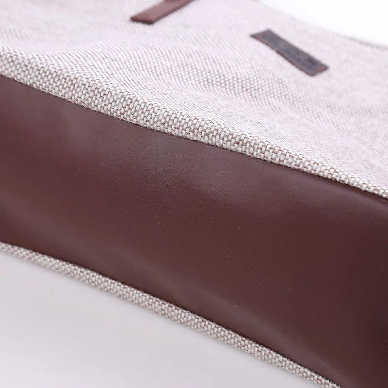 Women Canvas Daily Large Capacity Zipper Shoulder Tote Bag