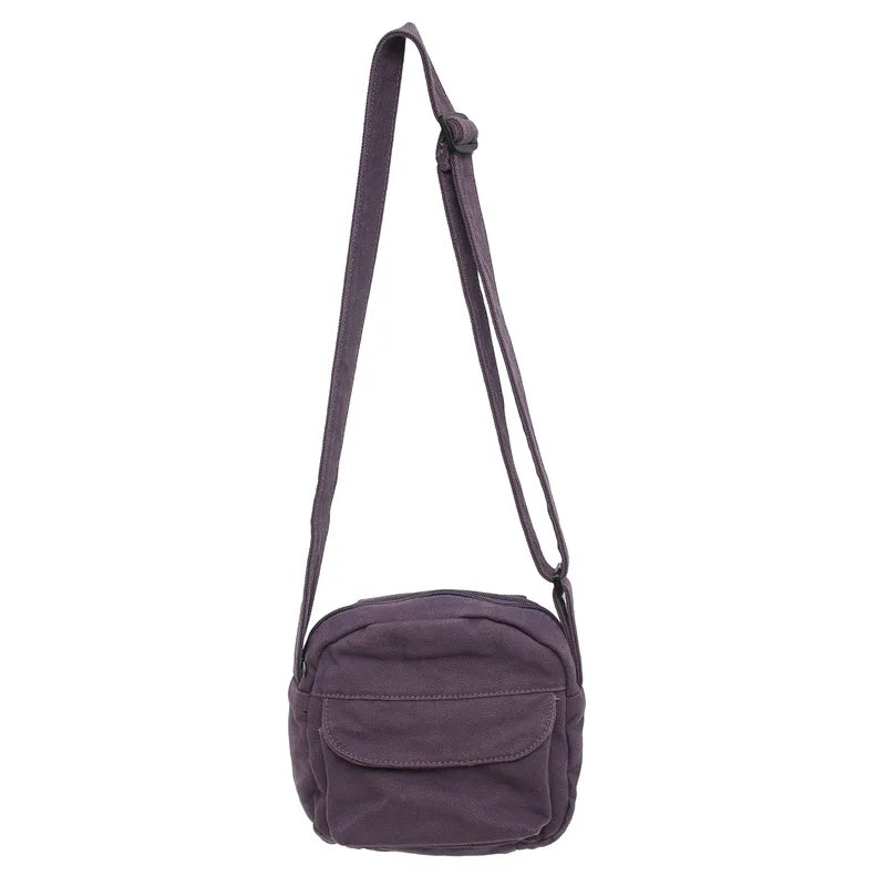 Women Canvas Handbag Shoulder Bag Crossbody Travel Purse Zipper Pack