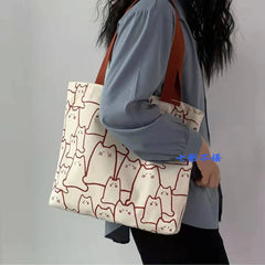 Women Canvas Shoulder Bag Grocery Handbag School Tote Bag