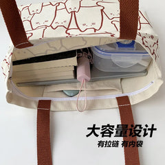 Women Canvas Shoulder Bag Grocery Handbag School Tote Bag