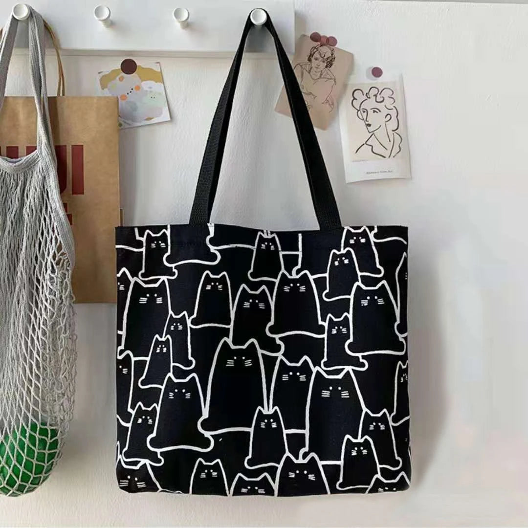 Women Canvas Shoulder Bag Grocery Handbag School Tote Bag