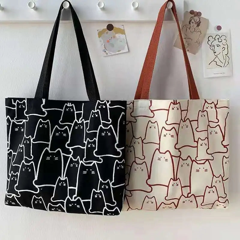 Women Canvas Shoulder Bag Grocery Handbag School Tote Bag
