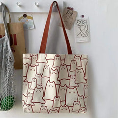 Women Canvas Shoulder Bag Grocery Handbag School Tote Bag