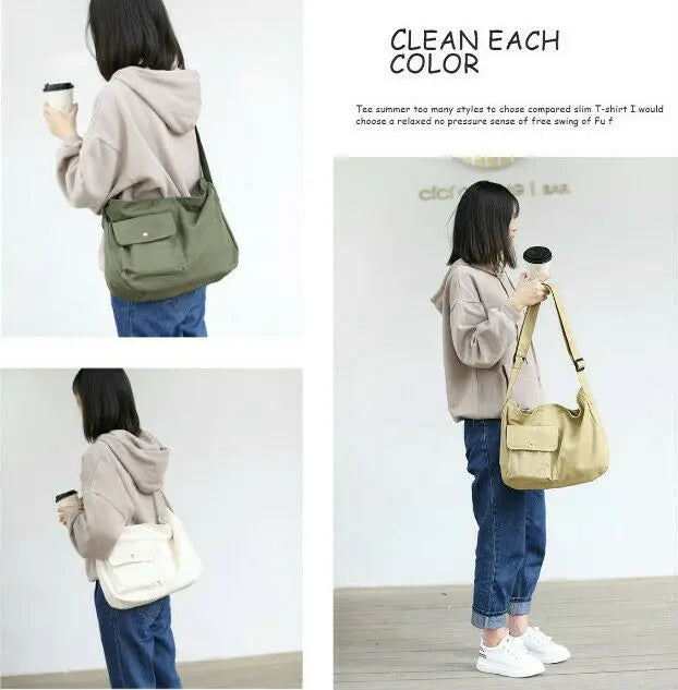 Women Canvas Handbags Messenger Bag Travel Crossbody Satchel