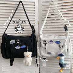 Canvas Shoulder Bag Large Capacity Crossbody Bags for Teenager Girl