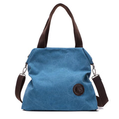 Women Canvas Large Capacity Casual Tote Bag Solid Shoulder Bag