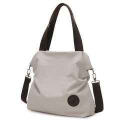 Women Canvas Large Capacity Casual Tote Bag Solid Shoulder Bag
