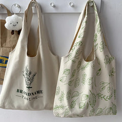 Canvas Flower Tote Shopper Bag Eco Reusable Shopping Bag Girl Beach Travel