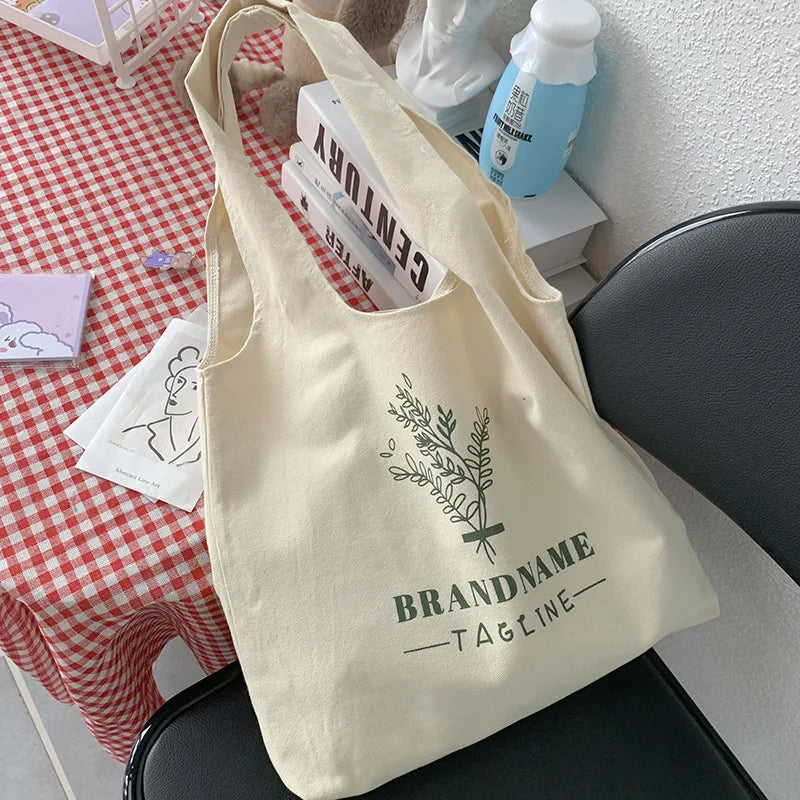 Canvas Flower Tote Shopper Bag Eco Reusable Shopping Bag Girl Beach Travel