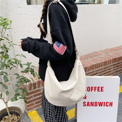Large Capacity Canvas Messenger Bag Women Shoulder Crossbody Zipper Purse