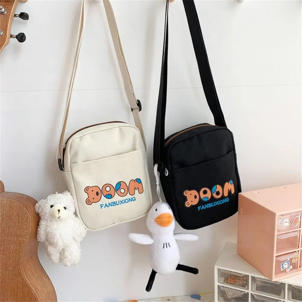 Canvas Messenger Bag Lady Shoulder Bag Student Crossbody Tote