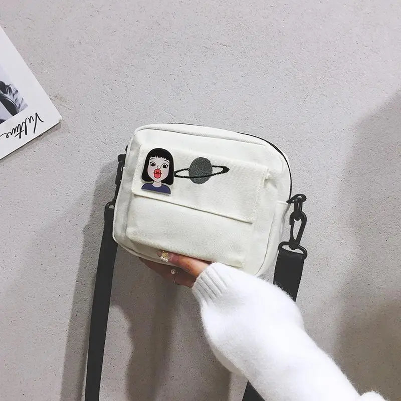 Women Canvas Mini Handbag Crossbody Bags Ladies Clutch Messenger Shoulder Bag