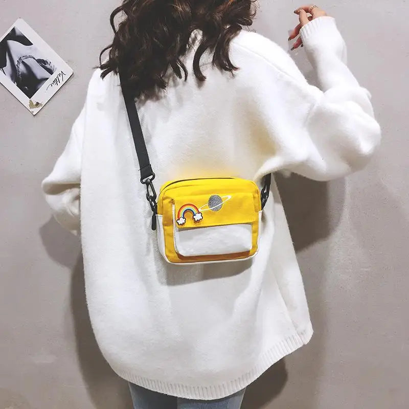 Women Canvas Mini Handbag Crossbody Bags Ladies Clutch Messenger Shoulder Bag