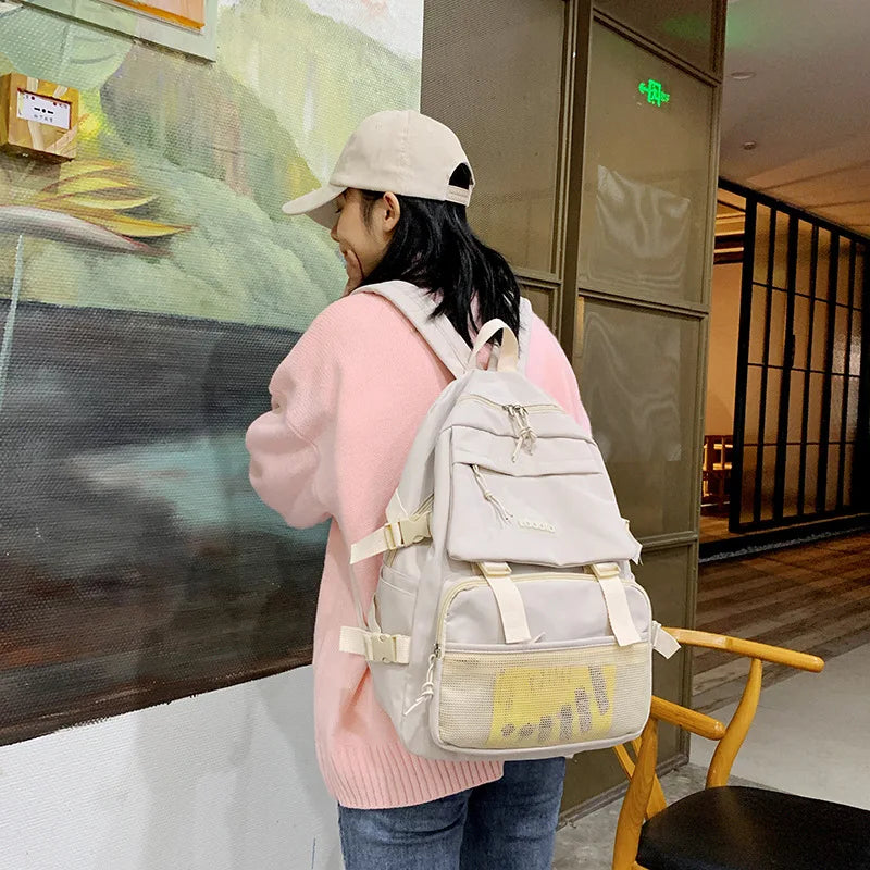 Canvas School Bag Waterproof Travel Backpack Teenager Girl Boy School Backpack