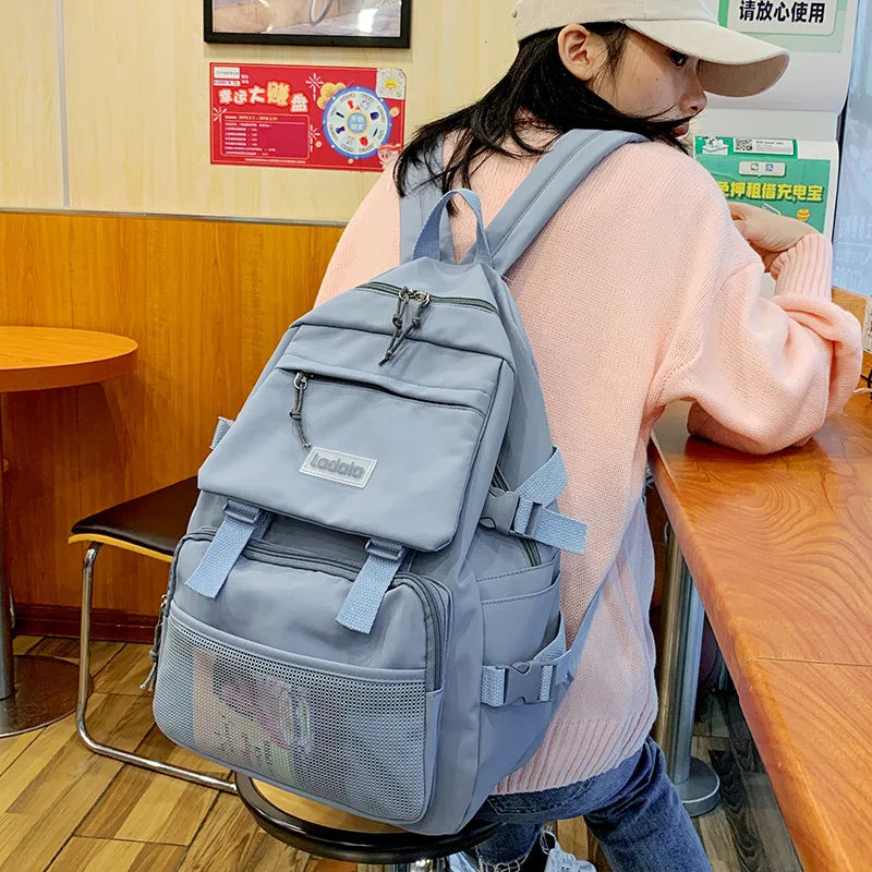 Canvas School Bag Waterproof Travel Backpack Teenager Girl Boy School Backpack