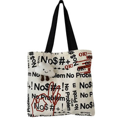Cartoon Print Canvas Shopping Bag Eco Handbag Tote