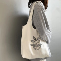 Vintage Print Canvas Shoulder Bag Eco Handbag Tote Grocery Shopper