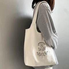 Vintage Print Canvas Shoulder Bag Eco Handbag Tote Grocery Shopper