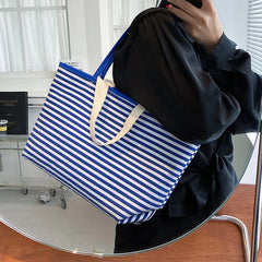 Women Canvas Shopping Bag YOUTH stripe Print Female Cotton Cloth Shoulder Bag