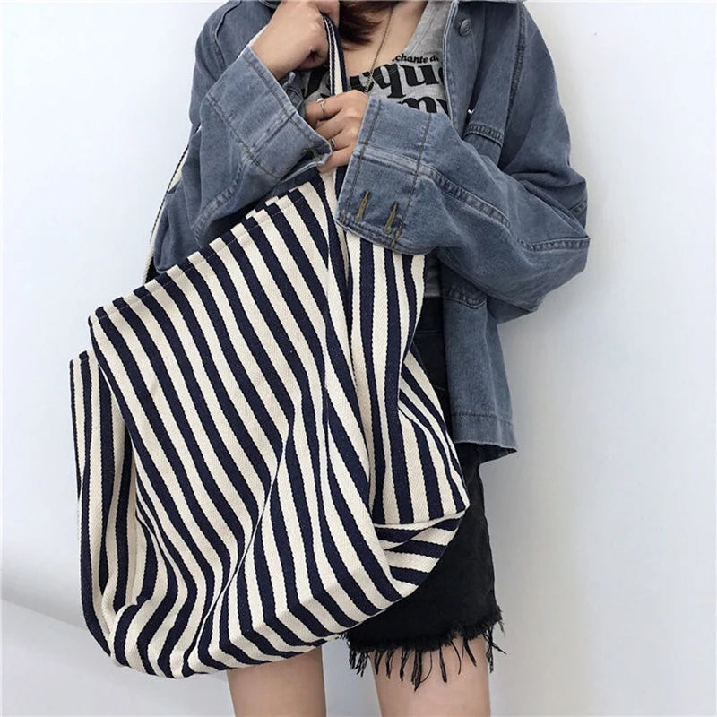 Women Canvas Shopping Bags Large Capacity Shoulder Bag Tote Bag
