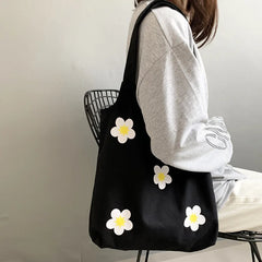 Women Canvas Shoulder Bag Large Cotton Cloth Tote Shopper Bags Shoppers Fabric H
