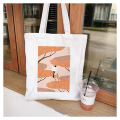 Women Canvas Shoulder Bag Art Print Shopping Bag Handbag Tote for Girls