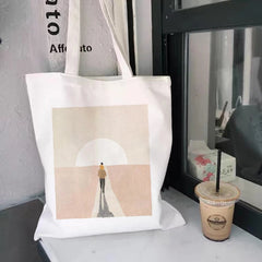 Women Canvas Shoulder Bag Art Print Shopping Bag Handbag Tote for Girls